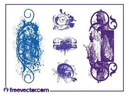 Grunge Splatters Free Vector