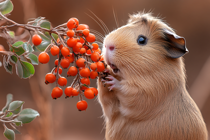 Guinea Pig Enjoying Berries