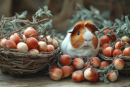 Guinea Pig with Peaches