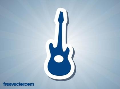 Guitar Sticker Free Vector