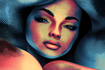 Halftone Woman Portrait