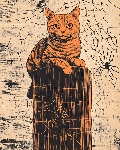 Halloween Cat and Spider