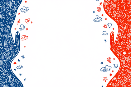 Hand-Drawn Abstract Design with Embellishments