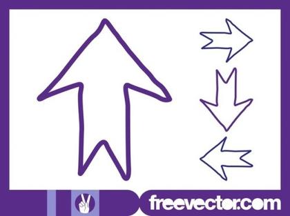 Hand Drawn Direction Arrows Free Vector