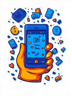 Hand holding a phone