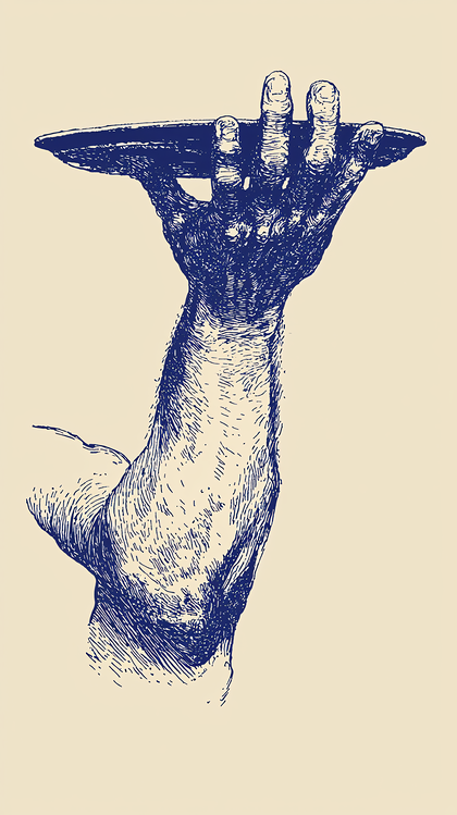 Hand Holding Plate