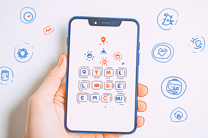 Hand Holding Smartphone Displaying App Interface