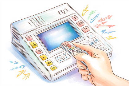 Hand Using Remote Control for Display Device