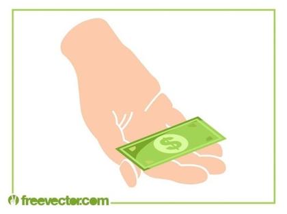 Hand With Money Free Vector