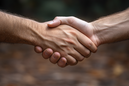 Hands Clasped In Agreement