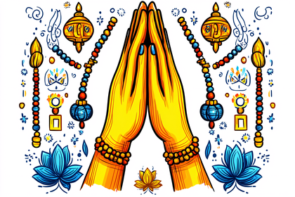 Hands in Prayer with Indian Ornamentation