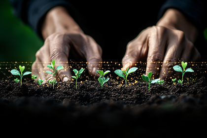 Hands Nurturing Sprouts
