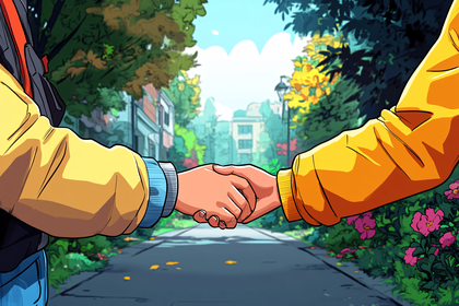 Handshake In City Park
