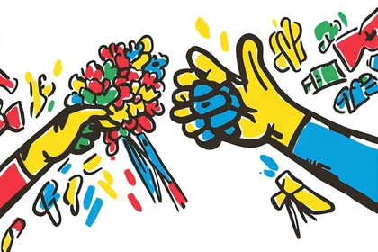 Handshake with Bouquet