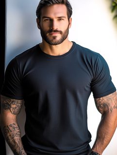 Handsome Man In Black T-Shirt