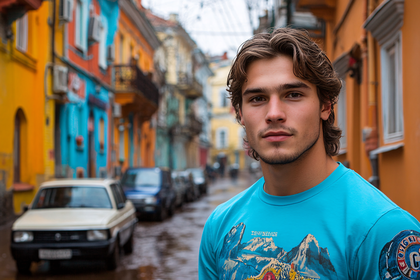 Handsome Man in City Street