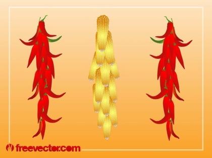 Hanging Vegetables Free Vector