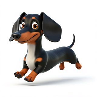 Running Dachshund Cartoon