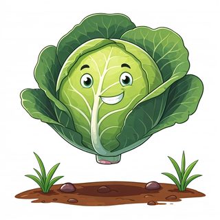 happy cabbage character