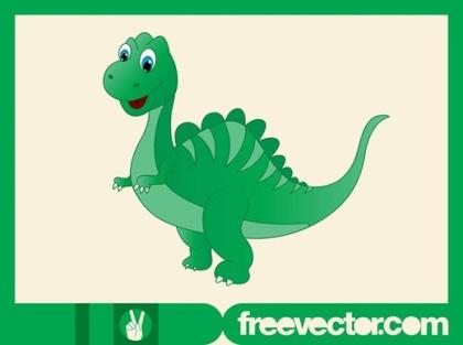 Happy Cartoon Dinosaur Free Vector