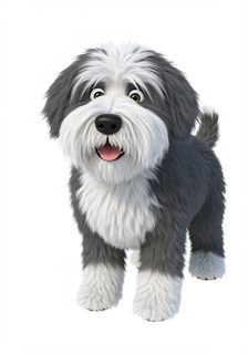 cartoon sheepdog character