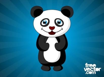 Happy Cartoon Panda Free Vector
