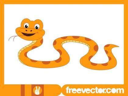 Happy Cartoon Snake Free Vector