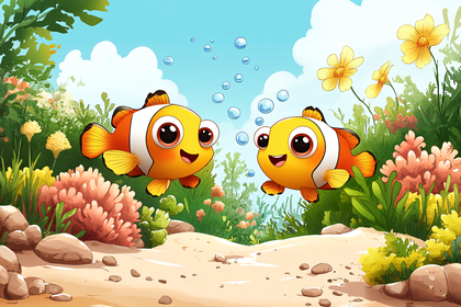 Happy Clownfish Friends