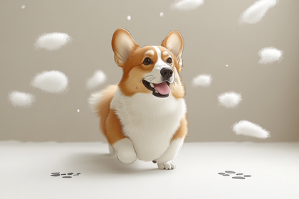 Happy Corgi Running