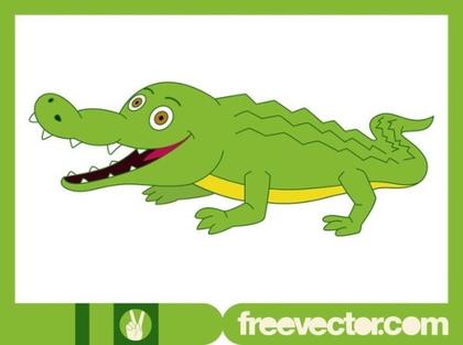 Happy Crocodile Free Vector