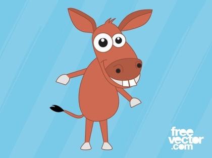 Happy Donkey Free Vector
