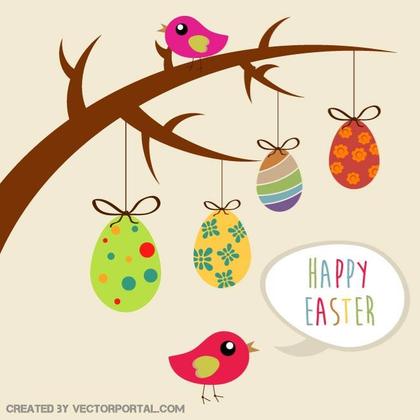 Happy Easter Card Free Vector