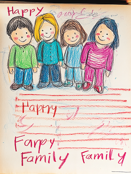 Happy Family Drawing