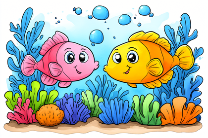 Happy Fish in Coral Reef