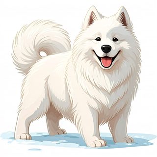 happy fluffy samoyed