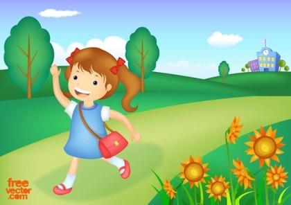 Happy Girl Free Vector