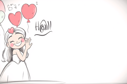 Happy Girl with Heart Balloons