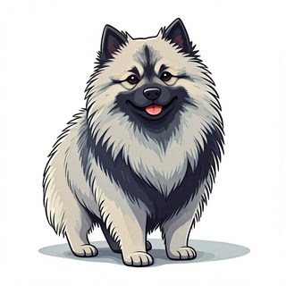 happy keeshond illustration