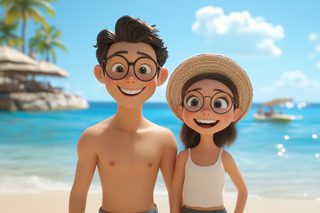 Happy Kids on Beach