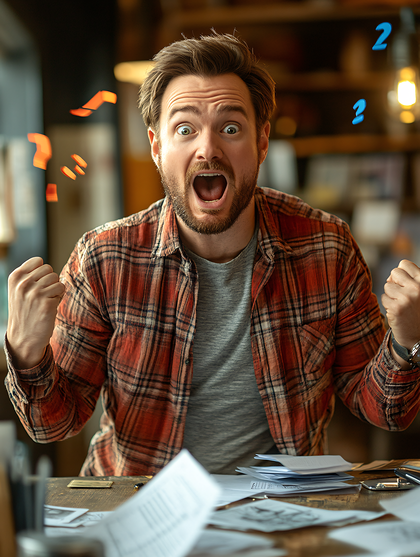 Happy Man with Exclamation Mark