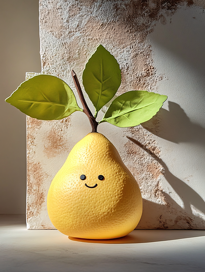 Happy Pear With Leaves