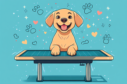 Happy Puppy On Exam Table