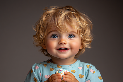 Happy Toddler with Cupcake