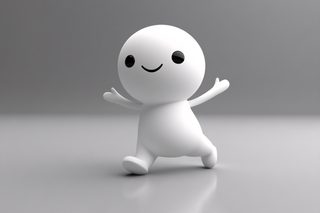 Happy White Character Walking