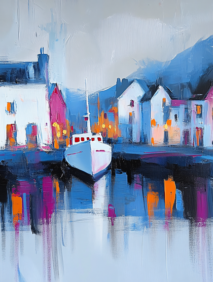 Harbor Scene With Boat