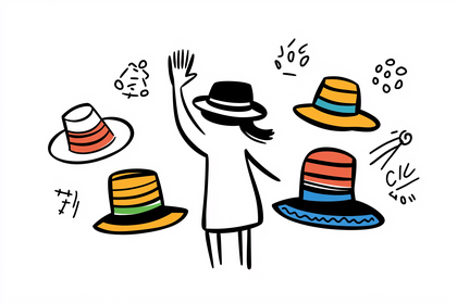 Hats and a Waving Person