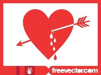 Heart and Arrow Free Vector