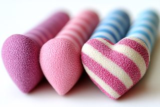 Heart And Cylindrical Makeup Sponges