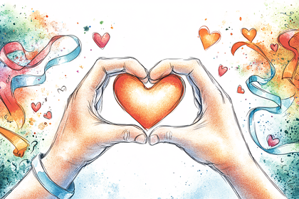 Heart Hands Watercolor