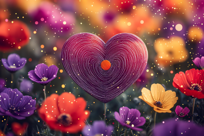 Heart in a Floral Field